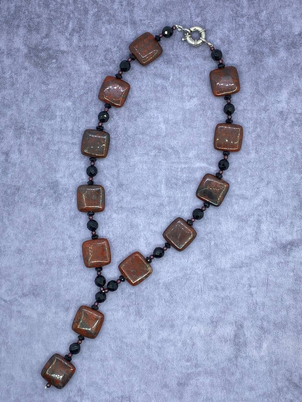 Бусы яшма 46 см Коричневый (1322)