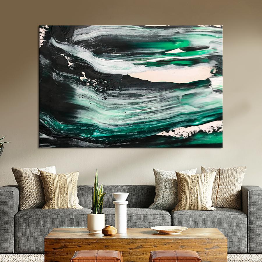 Картина Абстракция Морской шторм 120x80 см (A922-1)