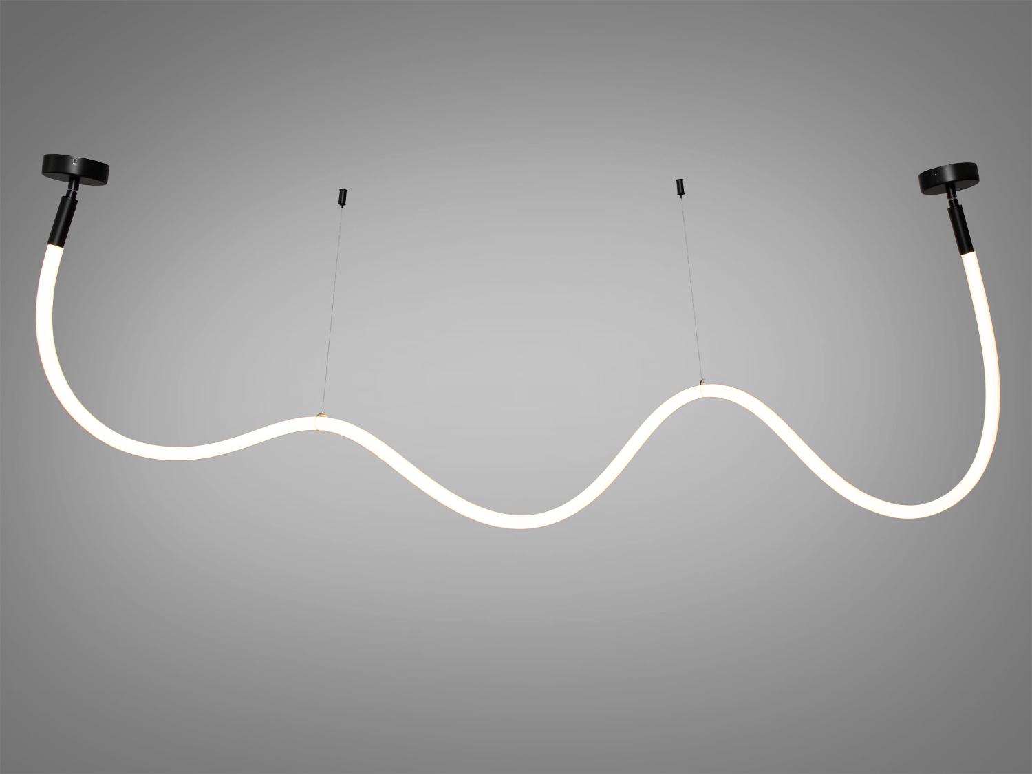 Люстра подвесная с гибким неоном 28 W 275 см Черный (SY9610-2500BK) - фото 2