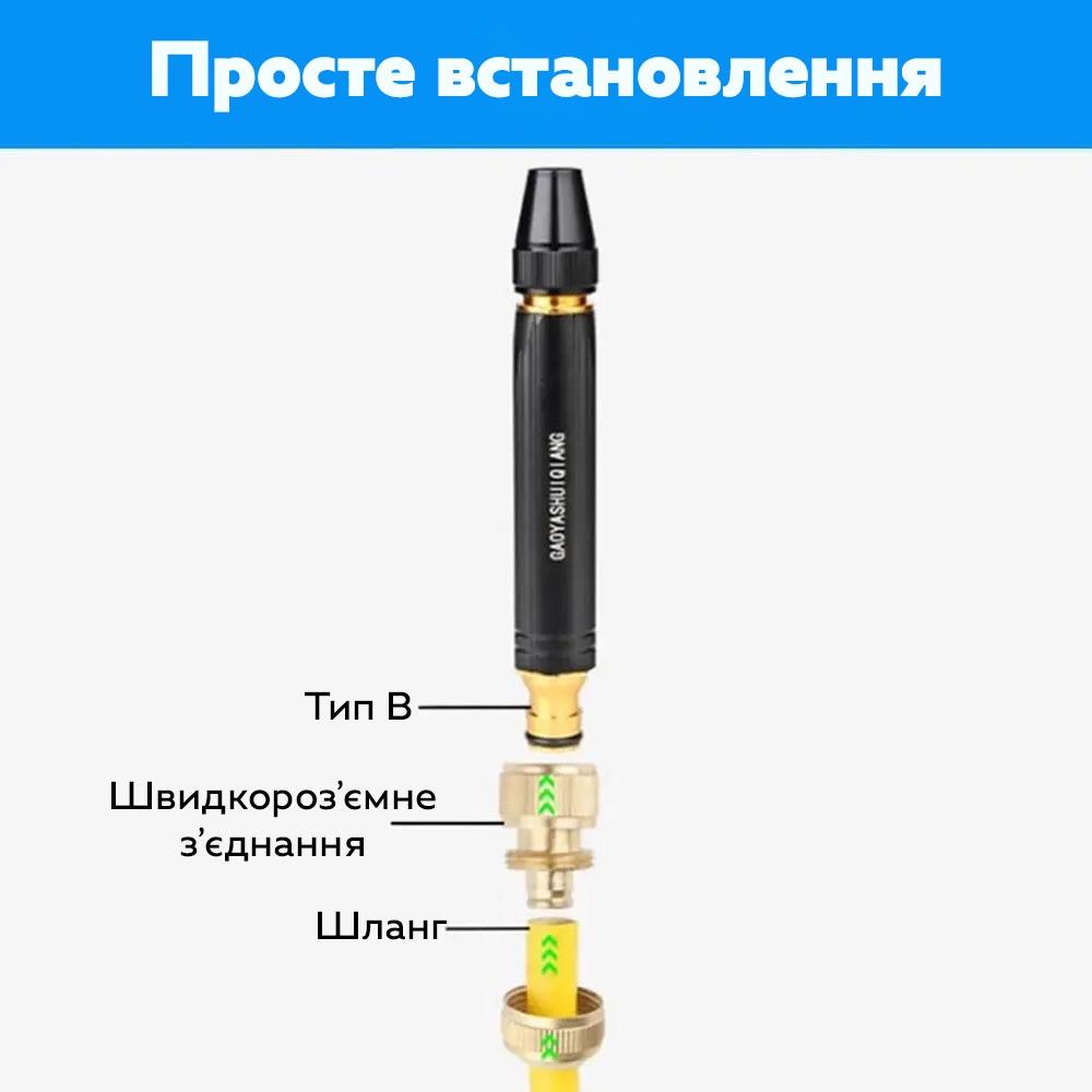 Водяний розпилювач високого тиску з регулюванням напору Black - фото 7 Водяний розпилювач високого тиску з регулюванням напору Black - фото 7