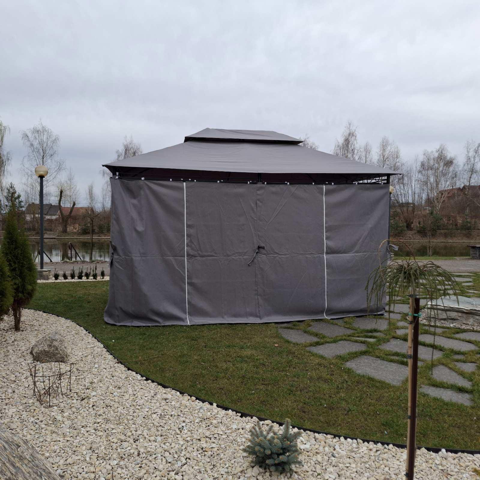 Павільйон садовий з москітною сіткою 3х4 м Сірий - фото 6 Павільйон садовий з москітною сіткою 3х4 м Сірий - фото 6