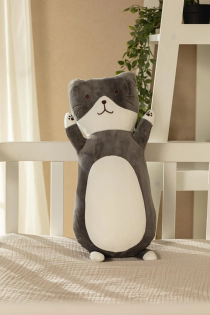 Мягкая игрушка-подушка антистресс Кот 2в1 50 см Серый (7e9f6329) Мягкая игрушка-подушка антистресс Кот 2в1 50 см Серый (7e9f6329)