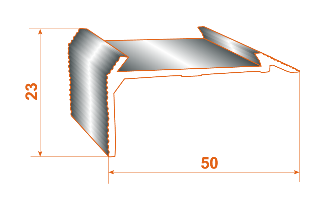 Порожек лестничный EURO CONCEPT алюминиевый БРП-121 с антискользкой вставкой 49,5х23,1 мм 2000 мм - фото 2 Порожек лестничный EURO CONCEPT алюминиевый БРП-121 с антискользкой вставкой 49,5х23,1 мм 2000 мм - фото 2