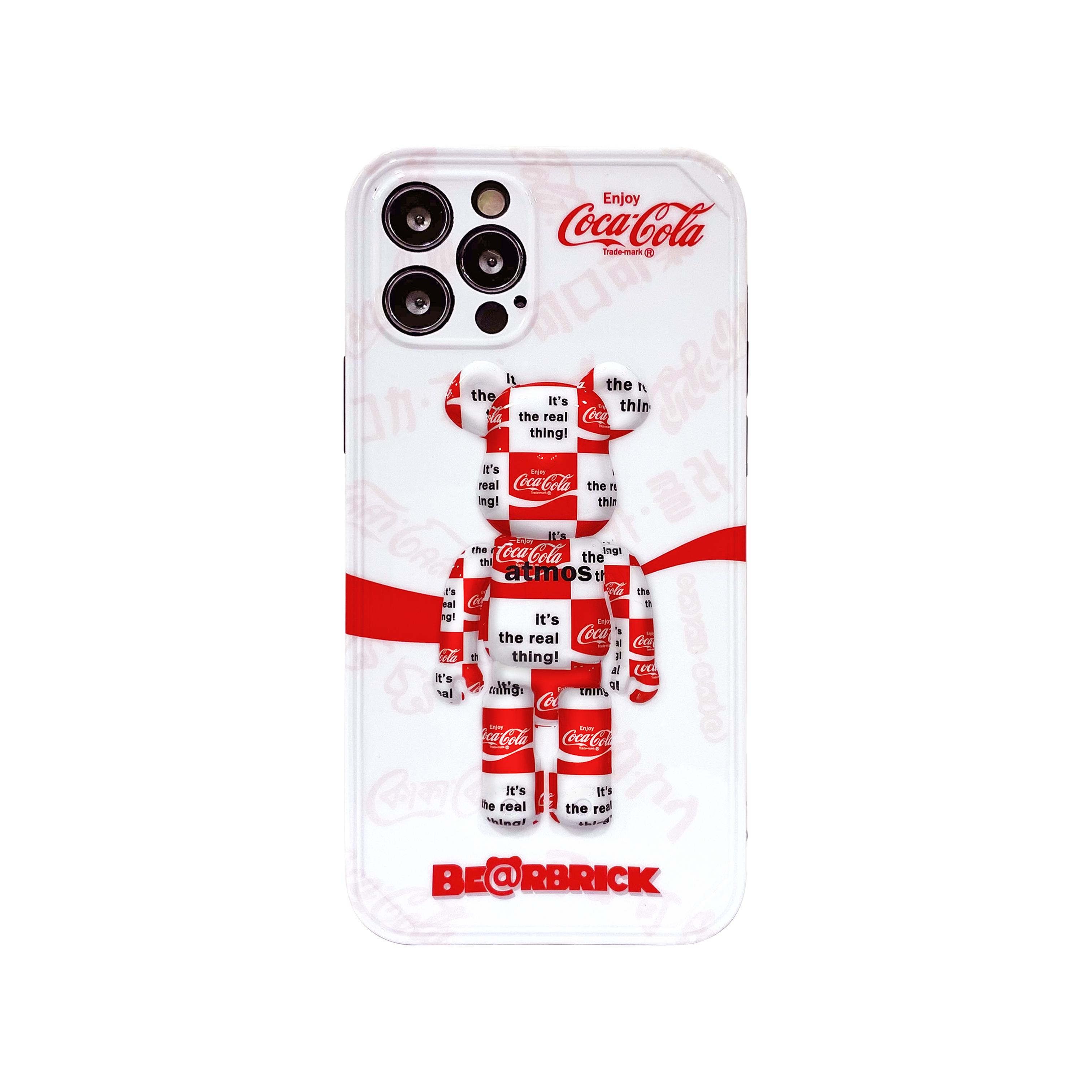 Чехол для iPhone 12 Pro Bearbrick Кока-Кола Белый
