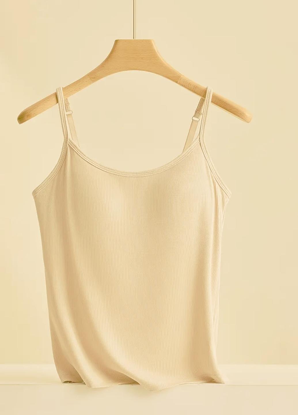 Майка жіноча Comfort Plus в рубчик з поролоновими вкладишами L Кремовий (1959-44-05) - фото 6