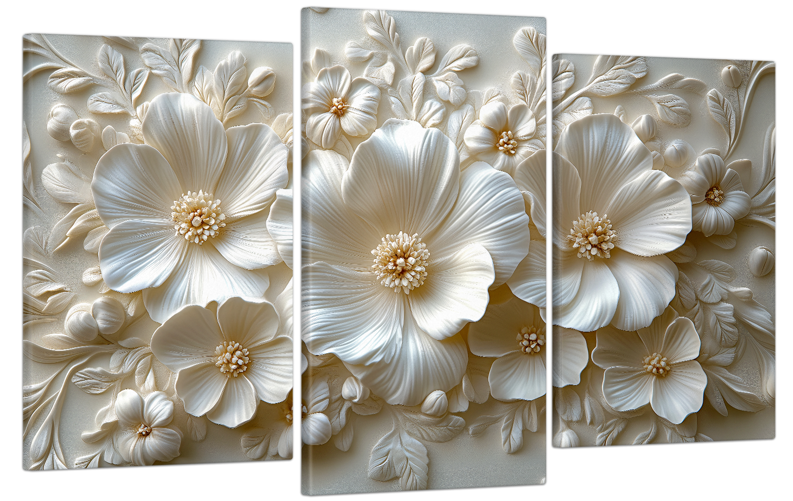 Картина на холсте МАКО цветочный рельеф 53x100 см (MK30611)