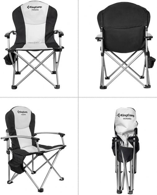 Крісло Kingcamp Deluxe Steel Arm Chair(KC3987) BLACK/MEDIUM GREY - фото 6