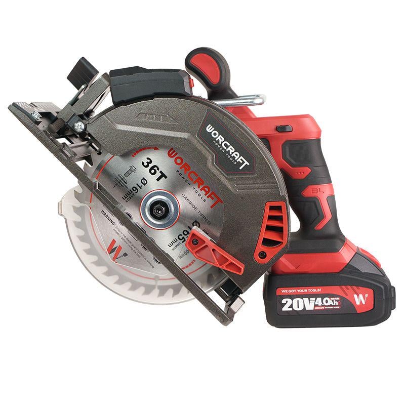 Дискова пилаакумуляторна безщіткова Worcraft CCS-S20LiB з акумулятором 4А та зарядним диск 165 мм (43293) Дискова пилаакумуляторна безщіткова Worcraft CCS-S20LiB з акумулятором 4А та зарядним диск 165 мм (43293)