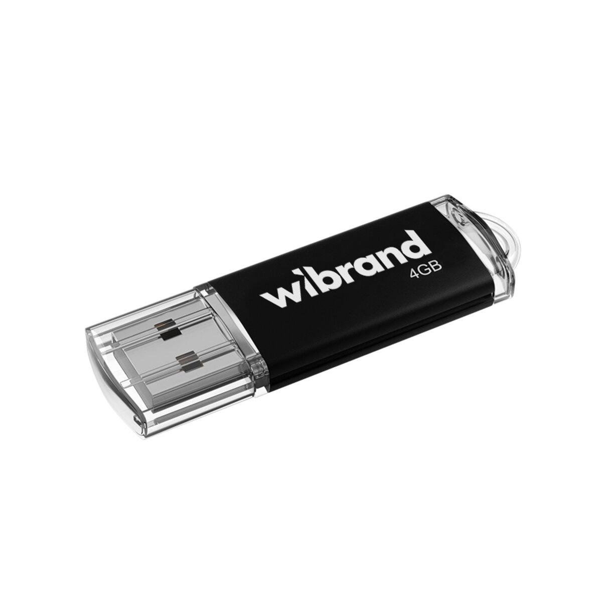 Флеш-пам'ять USB пластиковий брелок Wibrand WI2.0/CU4P1B USB 2.0 Cougar 4 Gb Black (602781) - фото 1