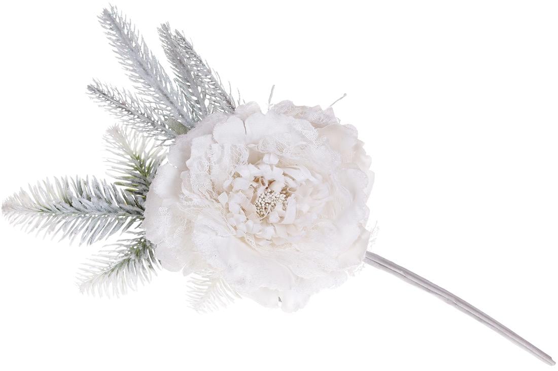 Декоративный искусственный цветок Bonadi Пион 39 см Белый (832-259)