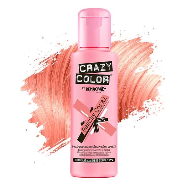 Тент-краска для волос Crazy Color оттеночная безаммиачная краска 100 мл Персиково-коралловый (30725)