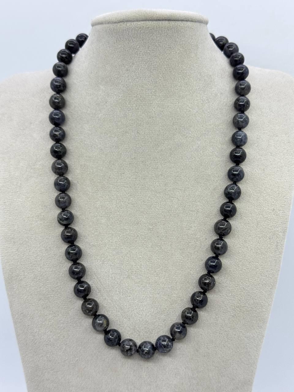 Бусы из иолита 8 мм 44 см Синий (12885)