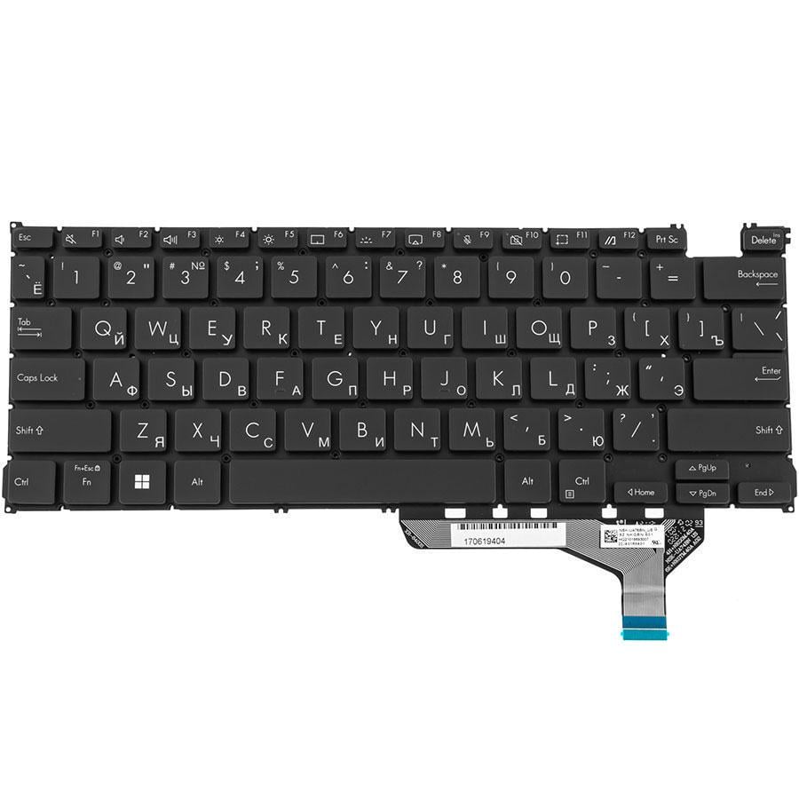 Клавиатура для ноутбука Asus UX3402 series rus без фрейма/подсветки клавиш Black (171829) Клавиатура для ноутбука Asus UX3402 series rus без фрейма/подсветки клавиш Black (171829)