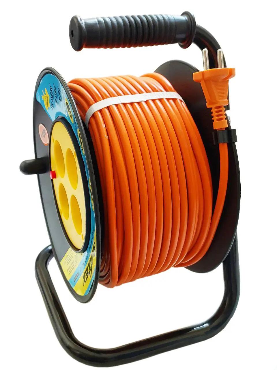 Подовжувач на котушці Svittex SV-253 з виносною розеткою 2х1,5 мм² 100 м Помаранчевий - фото 3