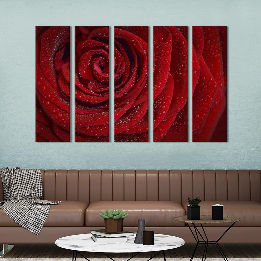 Картина на холсте Роскошная алая роза 87x50 см (976-51)