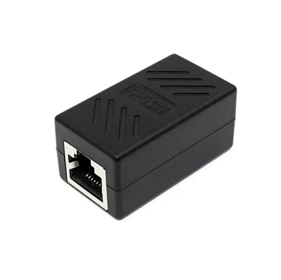 Коннектор RJ45 Ethernet соединитель мама-мама Cat7/Cat6/Cat5e Black (500439)