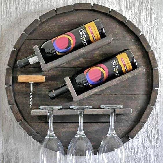 Полка для вина настенная из дерева Цугару Мокко (ПНК-026210)