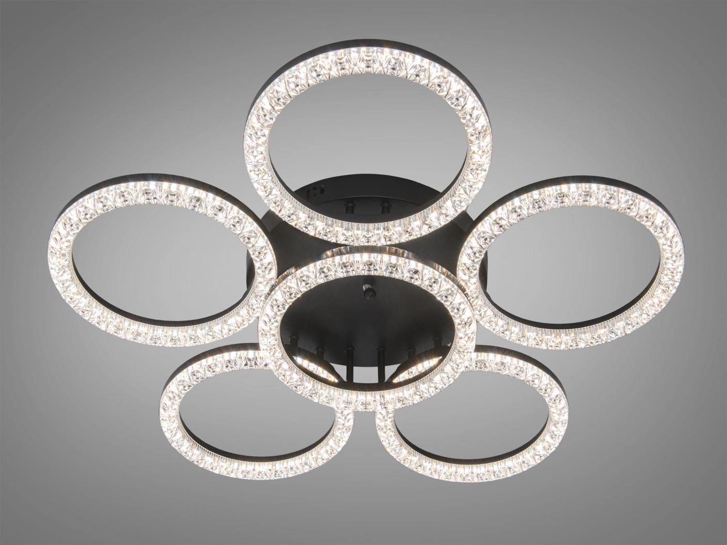 Люстра потолочная LED кольца 133 Вт Черный (MX4770/5+1BK)