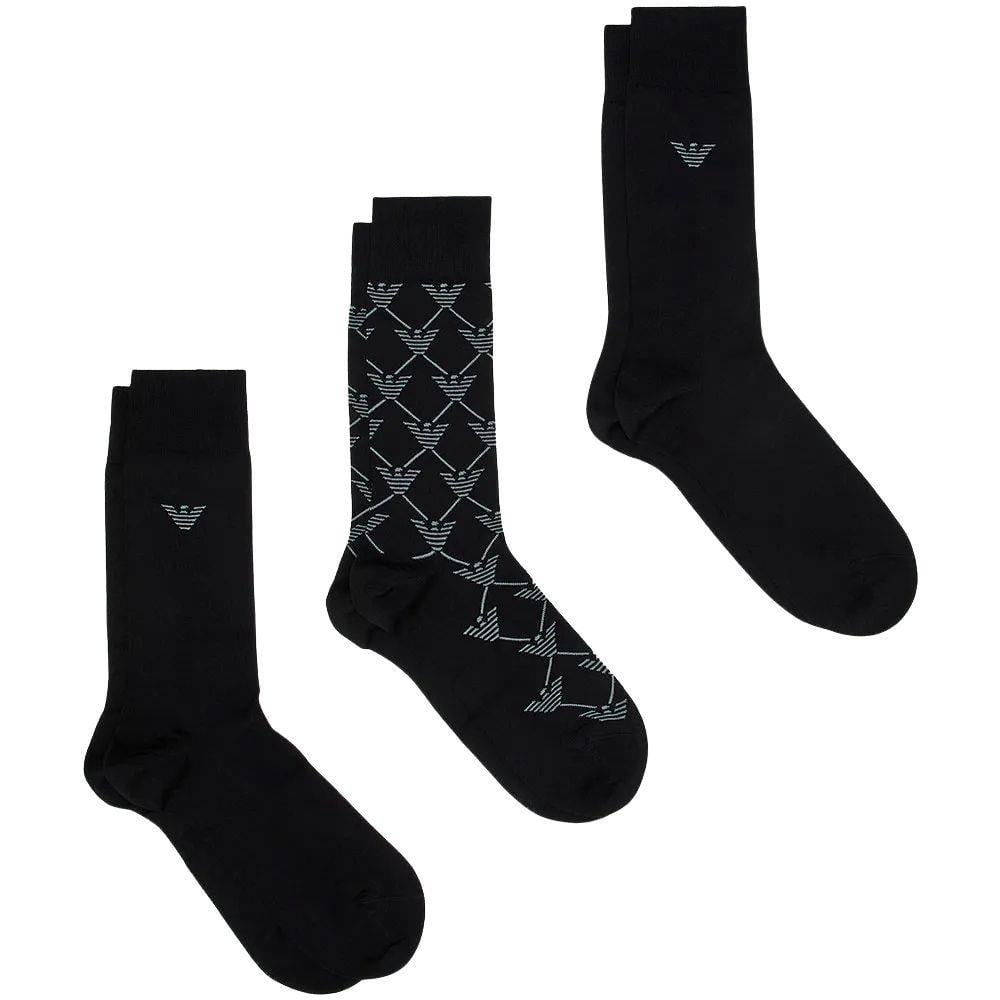 Набор носков мужских Emporio Armani 3 пары UN Черный (EM000554-black) Набор носков мужских Emporio Armani 3 пары UN Черный (EM000554-black)