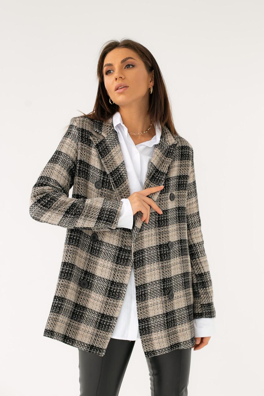 Жакет твидовый SOBE L Бежевый (9528562)