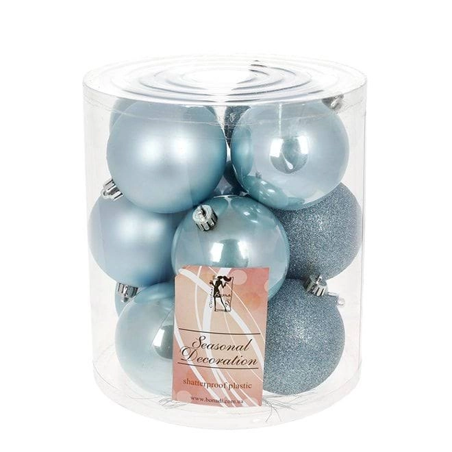 Набір новорічних пластикових кульок 147-859 12 шт. 8 см (13092)