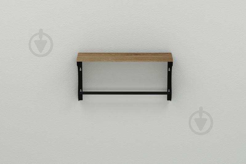 Полка настенная Ferrum-decor Юзиби 270x600x150 металл Черный ДСП Дуб Таверна 16 мм (UZI0027)