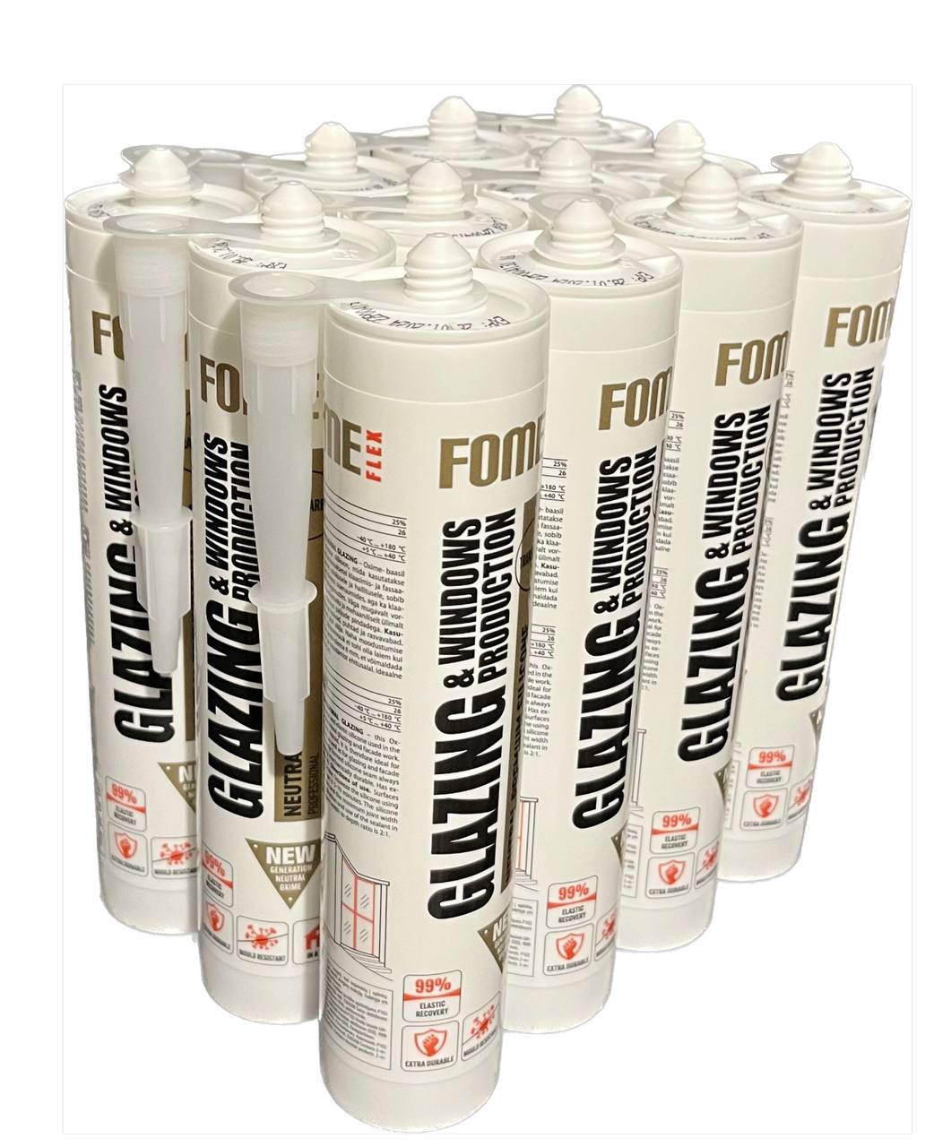 Герметик силиконовый Fome Flex GLAZING & WINDOW PRODUCTION нейтральный профессиональный силикон 310 мл Черный - фото 2