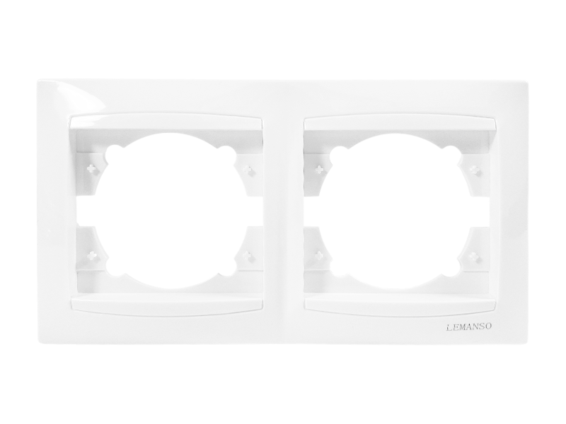 Рамка 2-постовая Lemanso Сакура горизонтальная Белый (LMR1011)