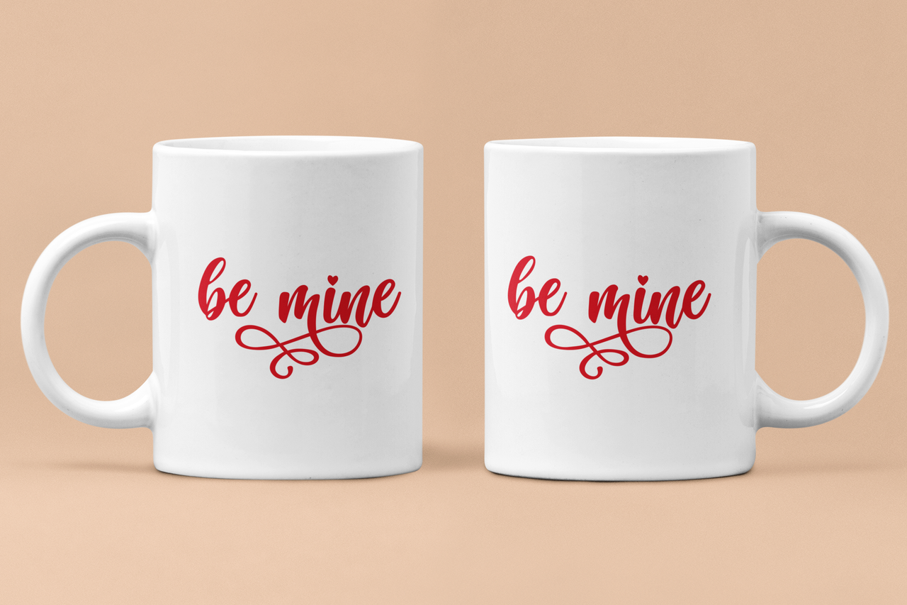 Чашки парные "Be Mine" Ты мой Валентин для влюбленных 330 мл Белый (ВЛ29Ч)