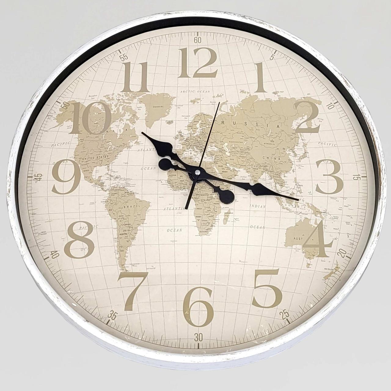 Часы настенные бесшумные OV-0111 Карта мира 50,7 см (2861667006)