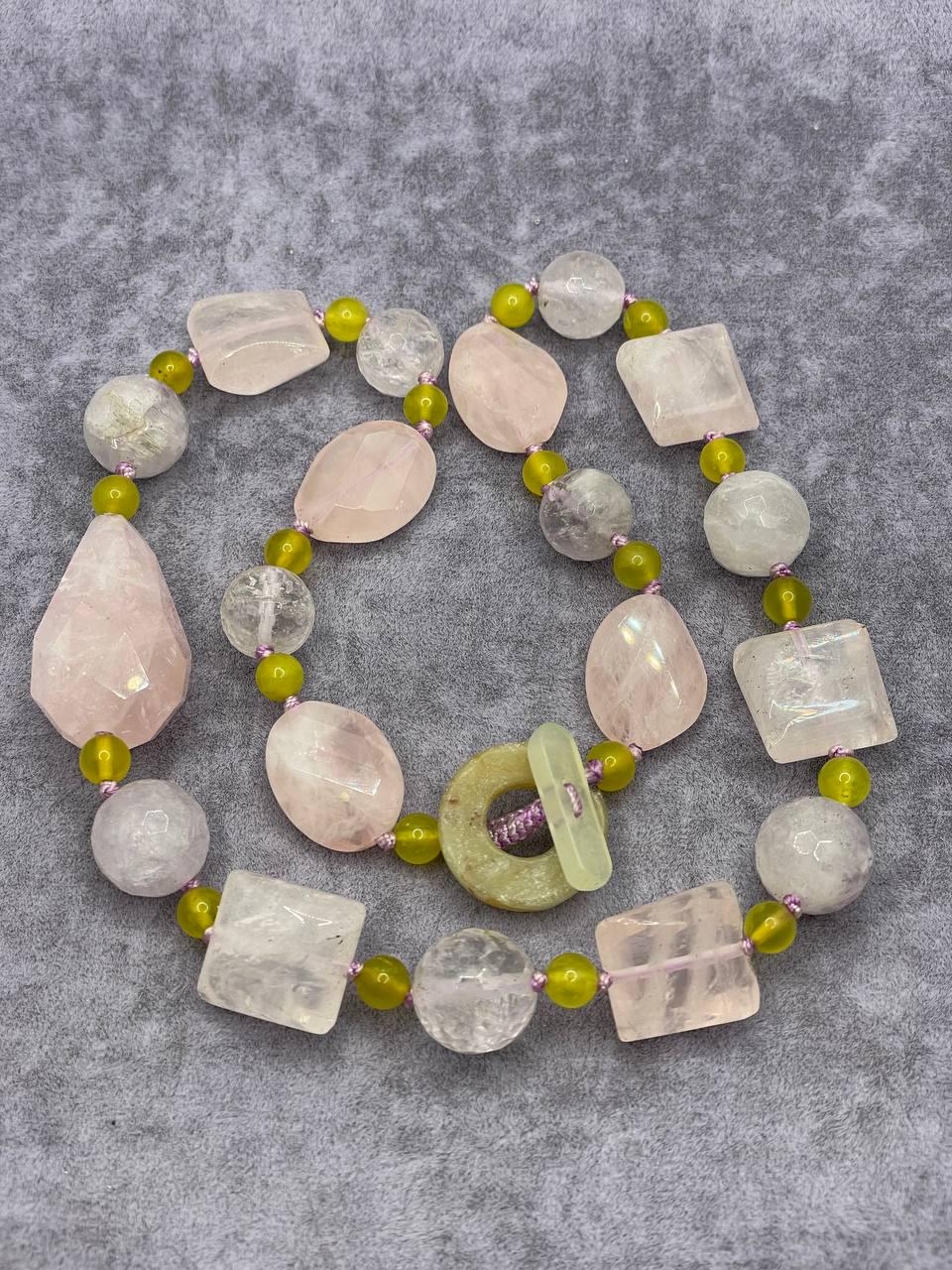 Бусы кварц 50 см Розовый (771)