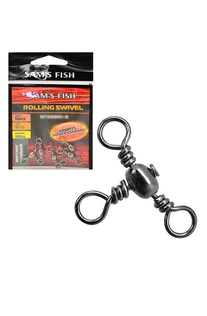 Вертлюг потрійний 10 шт. 26 кг Black (SF23991-6)