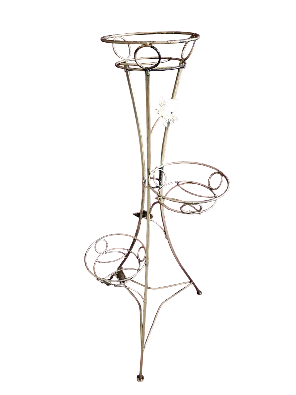 Подставка для цветов Хатинка Башня на 3 вазона кованая 101 см Черный (CNT00011578)