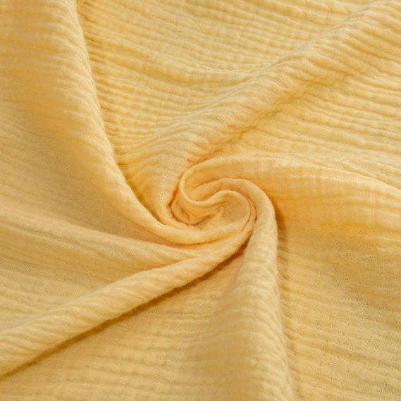 Ткань плательная IDEIA Муслин крэш 1,35 м Банановый (2200004223858)