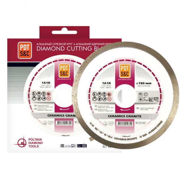 Диск алмазный PDTools 1A1R Ceramics Granite 180х1,6х10х25,4 мм (4820235010157)