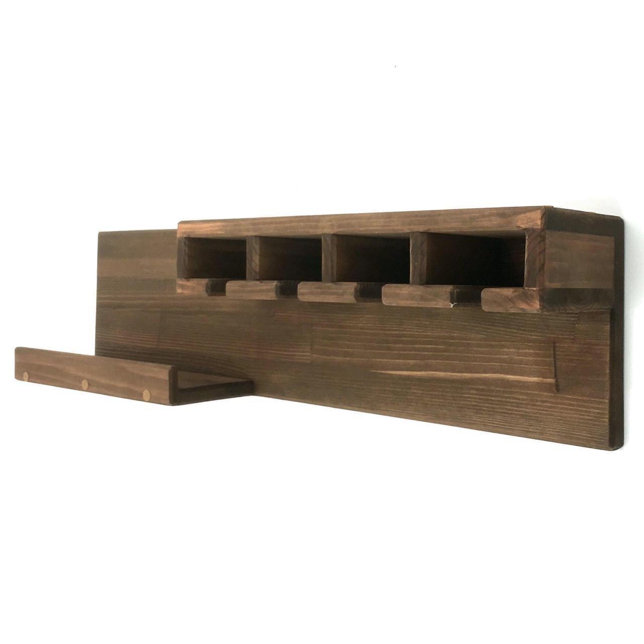 Полка для вина настенная из дерева Катори Сепия (ПНК-005308)