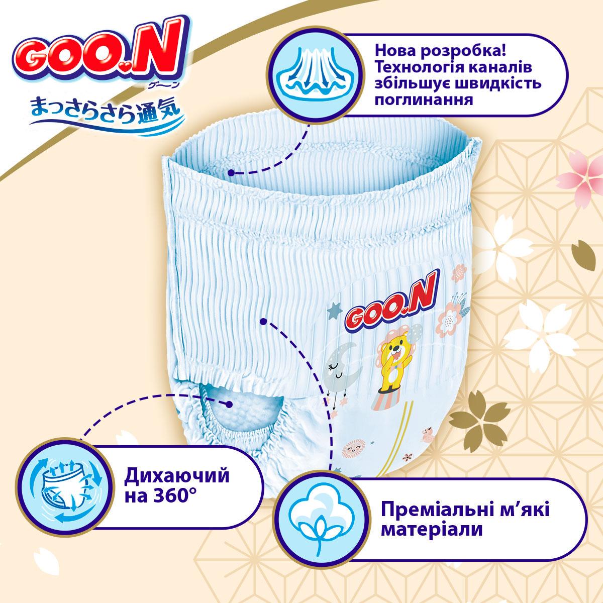 Трусики подгузники GOO.N Premium Soft для детей XXL 15-25 кг 60 шт. (22586397) - фото 3