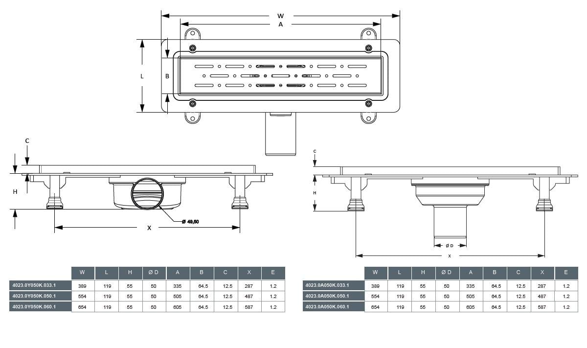 Трап лінійний MAXIFLOW Prime line 60 cм з решіткою дощ (4023.TY050.K.060.1) - фото 8