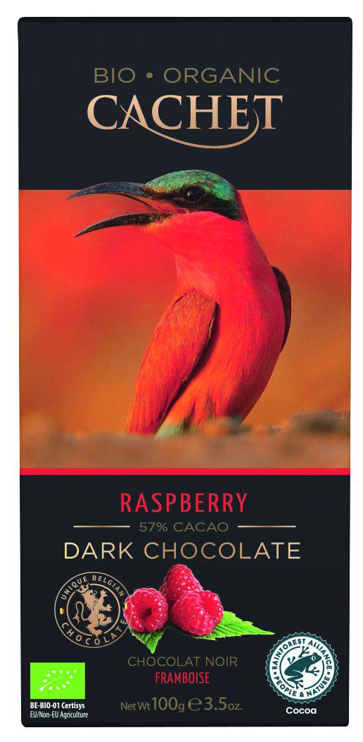 Чорний шоколад Cachet Raspberry Organic 57% 90 г