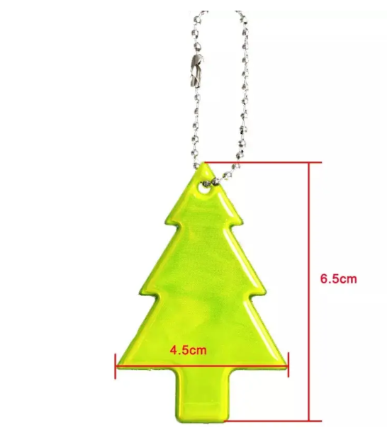 Брелок світловідбиваючий Ялинка 45x65 мм Зелений (92040) - фото 2