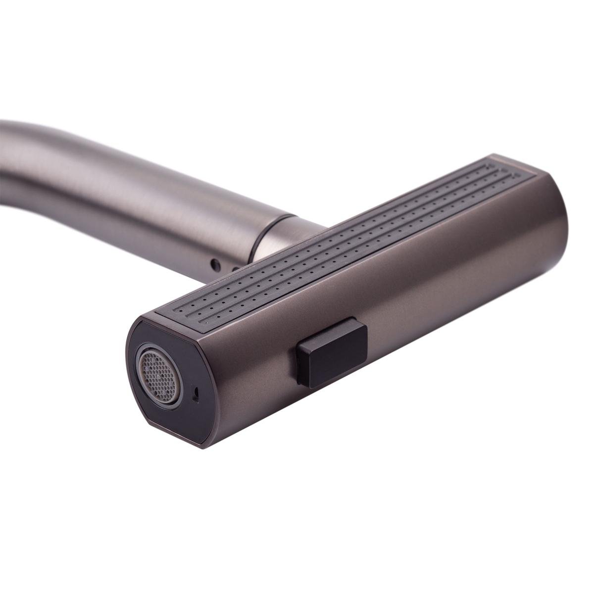 Смеситель с вытяжным душем однорычажный MIXXUS 014 латунь Графит (b-MI6955) - фото 3