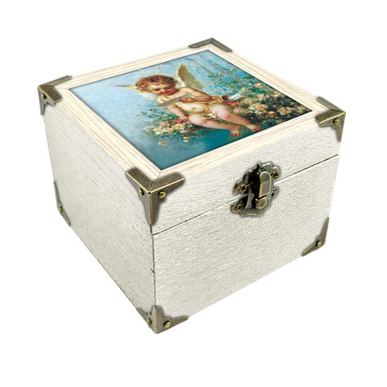 Шкатулка деревянная-эко Прованс Ангел 10х10 см Белый (пршк08бп10х10)