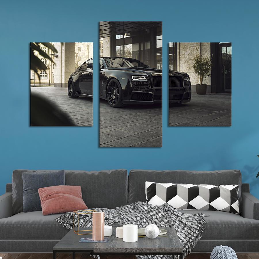 Картина на холсте триптих Люксовое авто Rolls-Royce Wraith 96x60 см (1399-32)