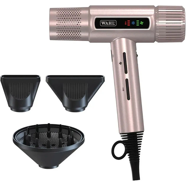 Фэн профессиональный Wahl Vanquish T-Dryer с ионизацией и 3 магнитными насадками 1600 Вт Rose Gold