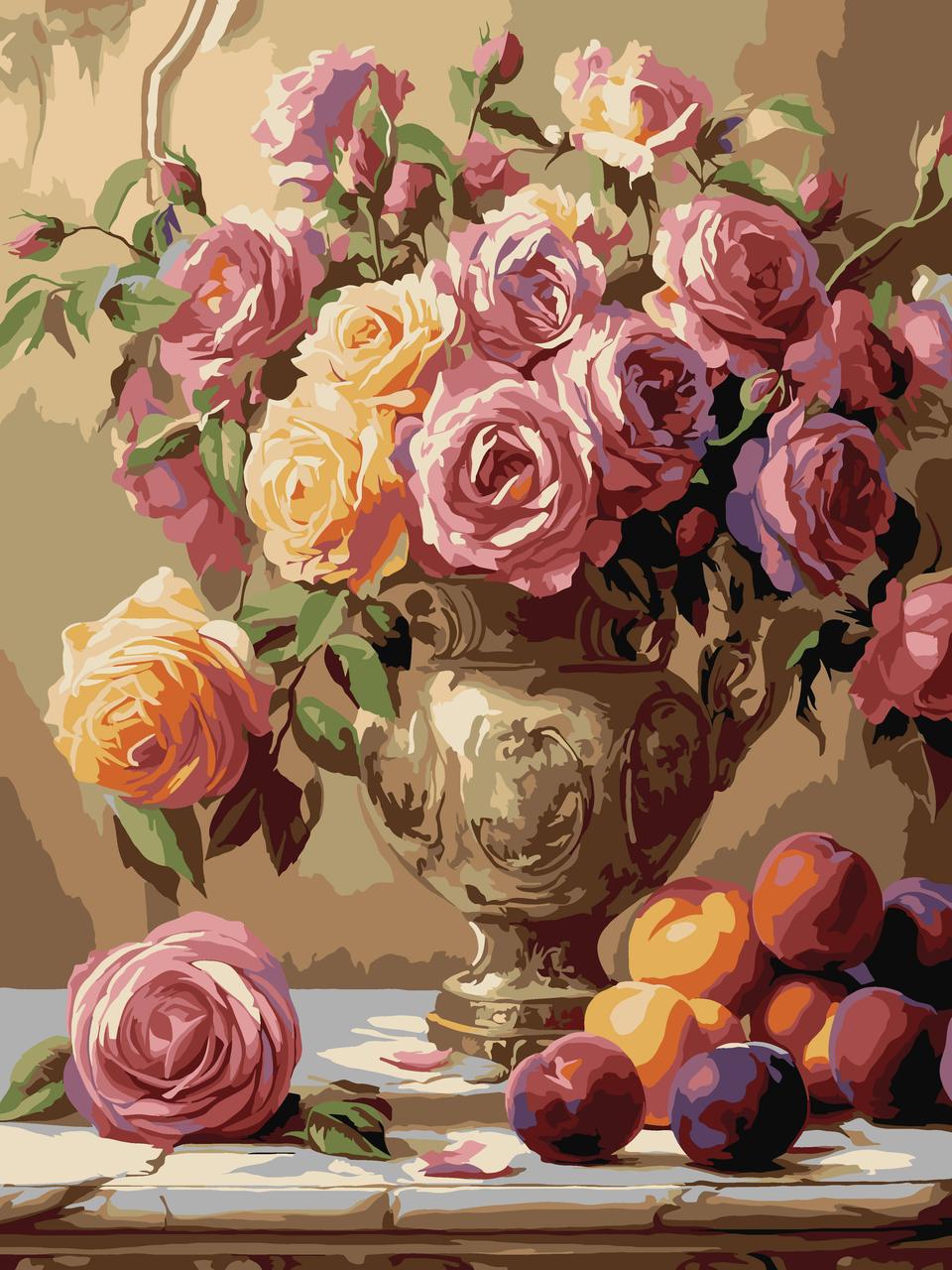 Картина за номерами Ideyka Різнокольорові троянди 30х40 см (2824809337)