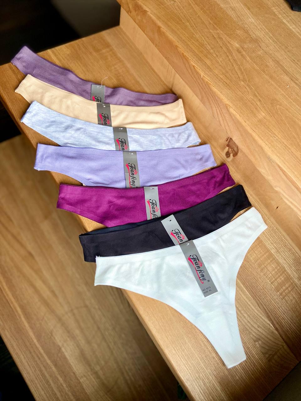 Набор женских трусиков в рубчике 7 шт. 3XL (8213-2)