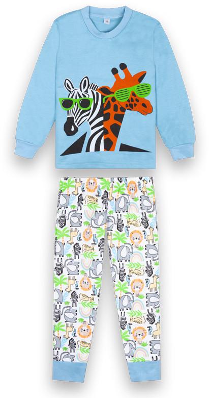 Пижама детская хлопковая тонкая летняя для мальчика Gabbi Сафари 110 см Голубой (12902) Пижама детская хлопковая тонкая летняя для мальчика Gabbi Сафари 110 см Голубой (12902)