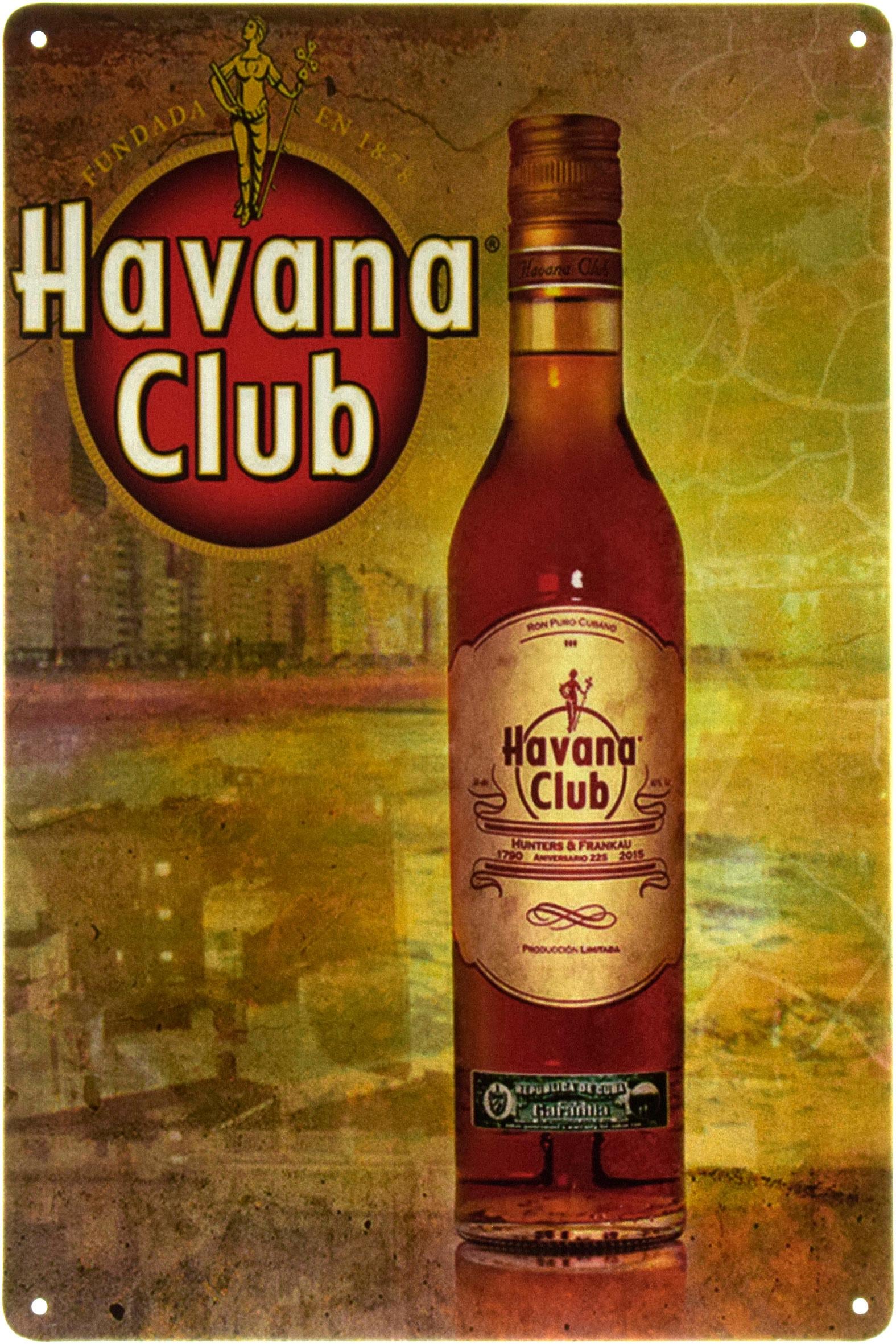 Табличка металлическая Havana Club Fundada En 1878 20x30 см