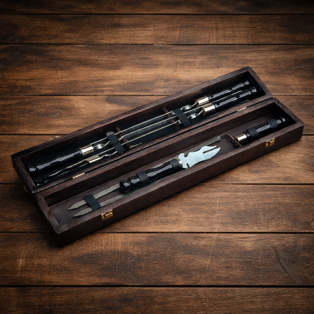 Подарочный набор шампуров Jooki ШашлыКейс Черный (10207)