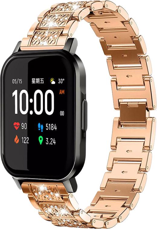 Браслет металлический Glam для Haylou Smart Watch 2 (LS02) Rose Gold (32811-27)